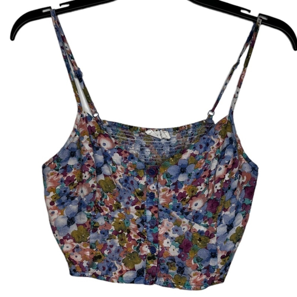 LUSH Cropped Floral Spaghetti Strap Top